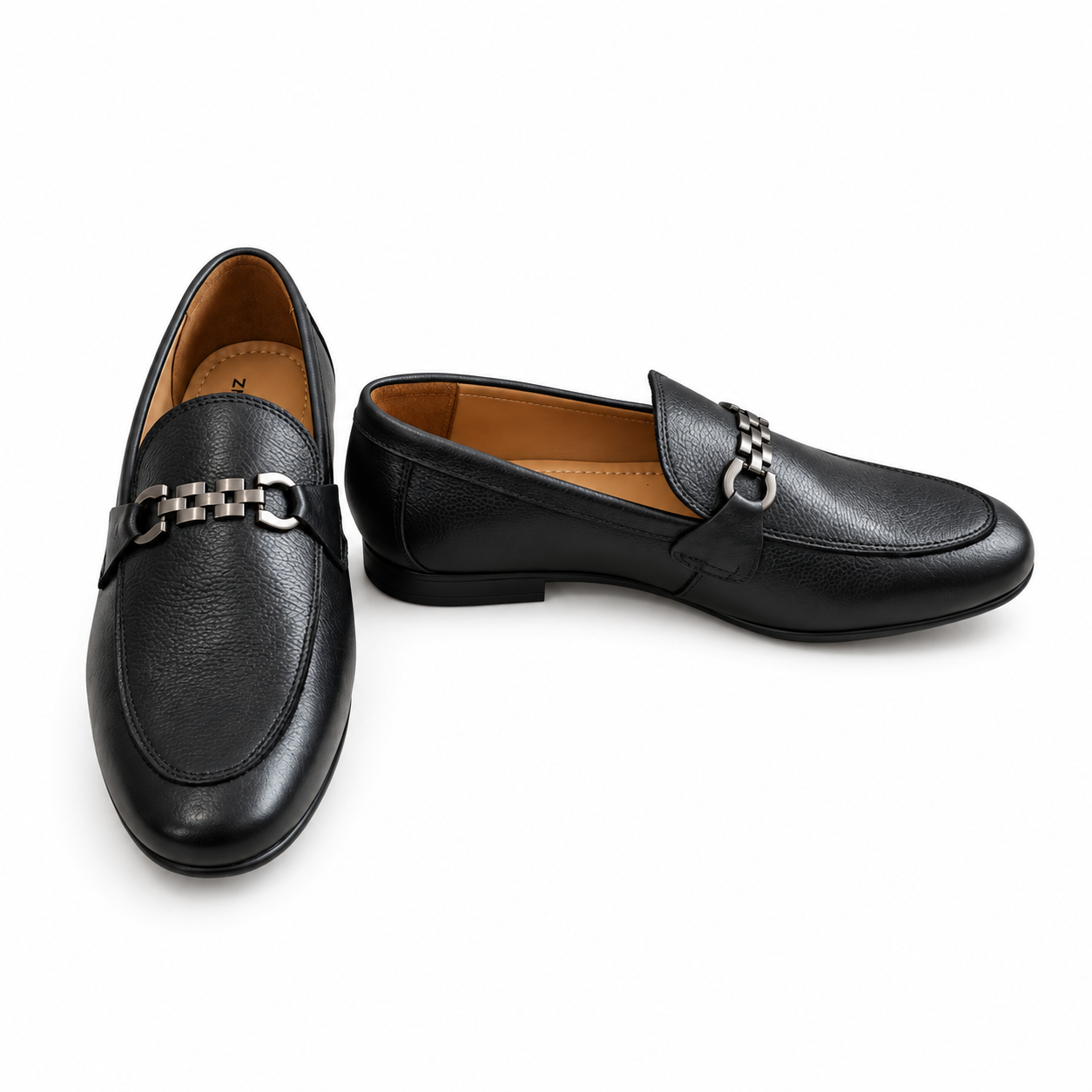 Black Chain Detail Loafers