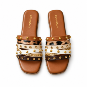 Multicolour Studded Slides