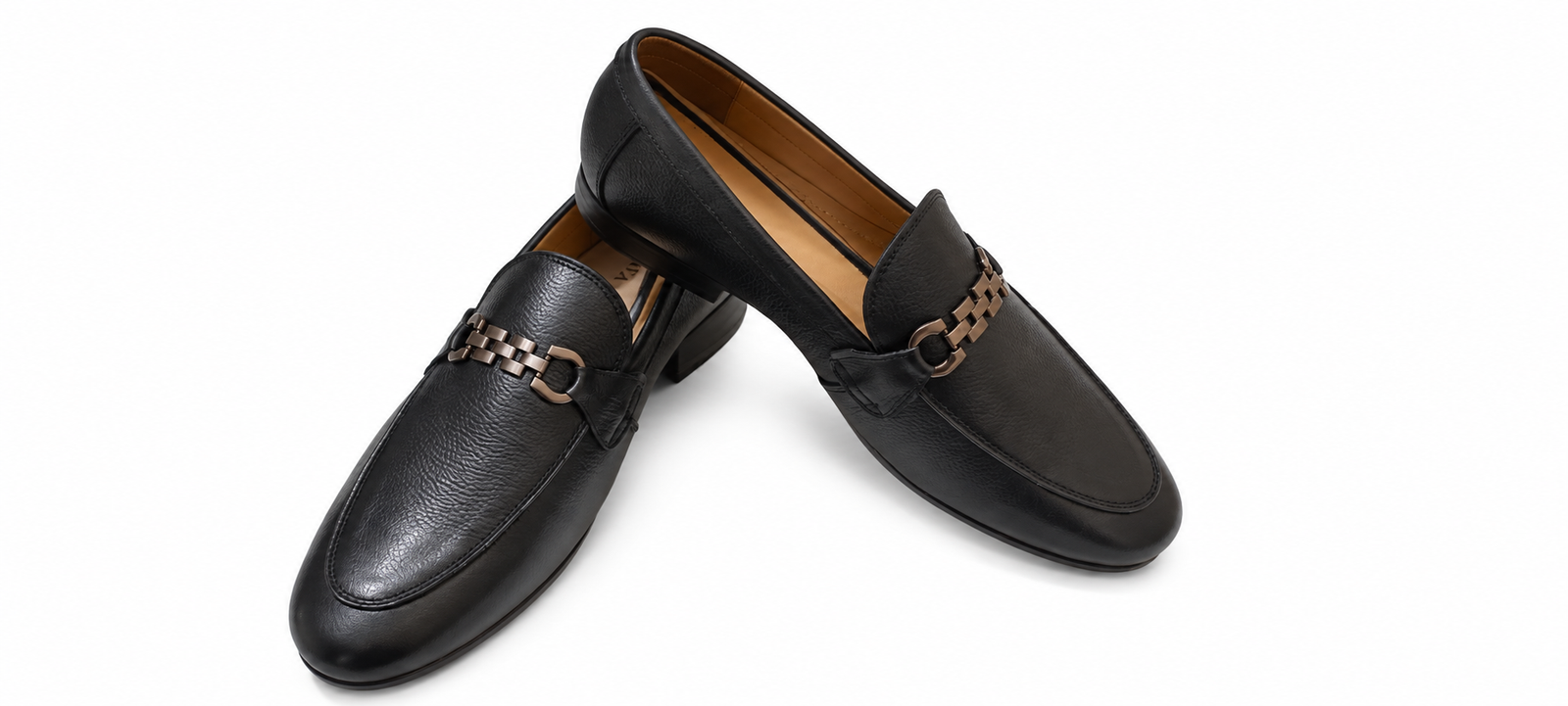 Black Chain Detail Loafers