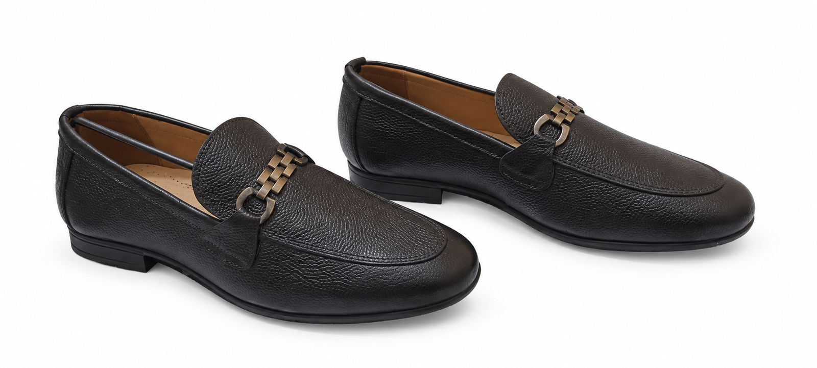 Brown Chain Detail Loafers