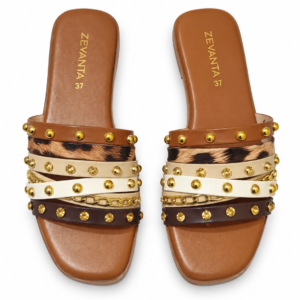 Multicolour Studded Slides